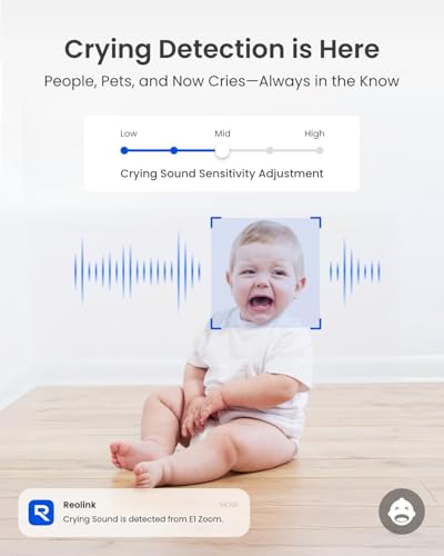 Reolink 4K Indoor Security Camera for Home, 360° Pan Tilt Auto Tracking CCTV Camera Wireless, Smart Motion & Baby Crying Detection, 2-Way Audio, Night Vision, 2.4G&5Ghz WiFi, 3x Zoom with App, E1 Zoom