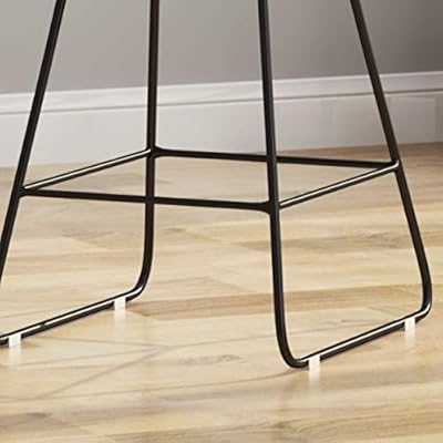 Christopher Knight Home Lilith Counter Stools, 26" Seats, Modern, Geometric, Black Iron Frames with Ivory Cushion (Set of 2) 41co5STea%2BL