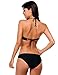 Ekouaer Bikini Women Halter Solid Color Bikinis Triangle Swimsuits
