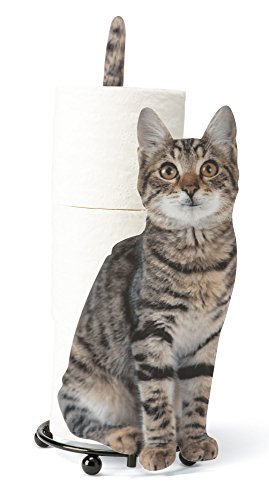 Tiger Striped Paper Holder – Photo-Realistic Cat Metal Paper Towel or Toilet Paper Dispenser