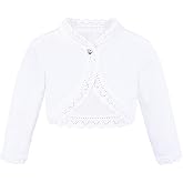Lilax Little Girls' Knit Long Sleeve Button Closure Bolero Cardigan Shrug