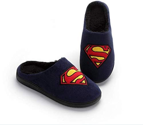 SFHK Superman Slippers,Home Winter Cotton Flip Flop,Thicken Keep Warm Wear Resistant Non-Slip Couple Indoor Slipper