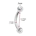 bodyjewellery 3Pcs 16g Surgical Steel Bent Curved Barbell Cartilage Earring Rook Conch Labret Lip Bridge Daith Crystals Piercing - Clear