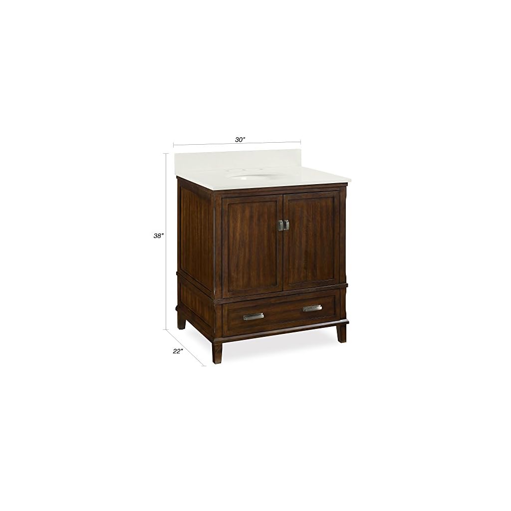 Dorel Living Otum 30” Bathroom Vanity, Dark Walnut LAVORIST