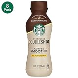 Starbucks Doubleshot Coffee Smoothie, Dark Chocolate with Almond Milk, 10 Ounce, 8 Bottles