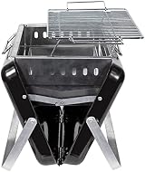George Foreman Portable Charcoal BBQ, Lightweight, Foldable, Black view 10