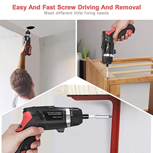 SALEM MASTER Cordless Screwdriver Electric Rechargeable Screwdriver 4.8V Lithium Ion Power Screw Guns with Battery Indicator for Household, Newbies and Experienced (Mid) - Thumbnail 6