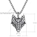 Everydaying Viking Wolf Head Necklace, Sons of Fenrir Pendant, Norse Forest Wolf Necklace, Pagan Nordic Amulet Necklace, Original Animal Jewelry, Handmade Viking Jewelry Gift for Men Unisex