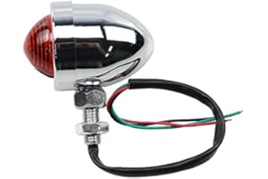 BHYShop Motorcycle 10mm Rear Brake Tail Light For Cafe Racer Choppers Bobbers Cruisers Custom CB (Chrome)