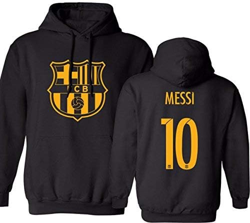 KING THREADS Barcelona Soccer Shirt Lionel Messi #10 Futbol Jersey Men's Hooded Sweatshirt