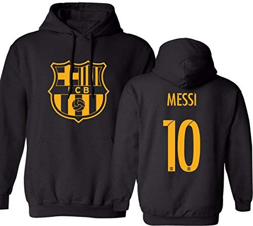 KING THREADS Barcelona Soccer Shirt Lionel Messi #10 Futbol Jersey Men's Hooded Sweatshirt