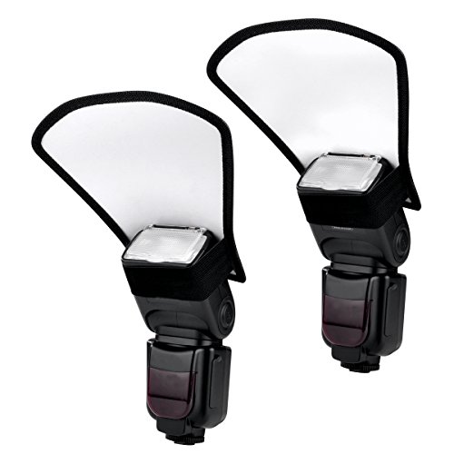 Veatree Flash Diffuser Reflector Kit Bend Bounce Positionable Diffuser + Silver/White