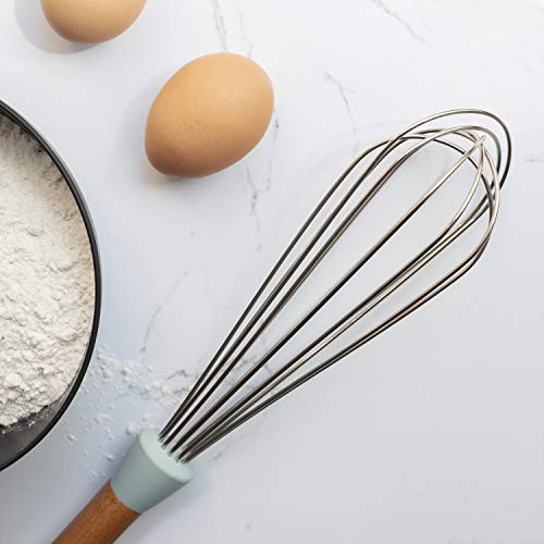 Country-Kitchen-6-pc-Non-Stick-Silicone-Utensil-Baking-Set-with-Rounded-Wooden-Handles-for-Cooking-and-Baking-Mint-Green