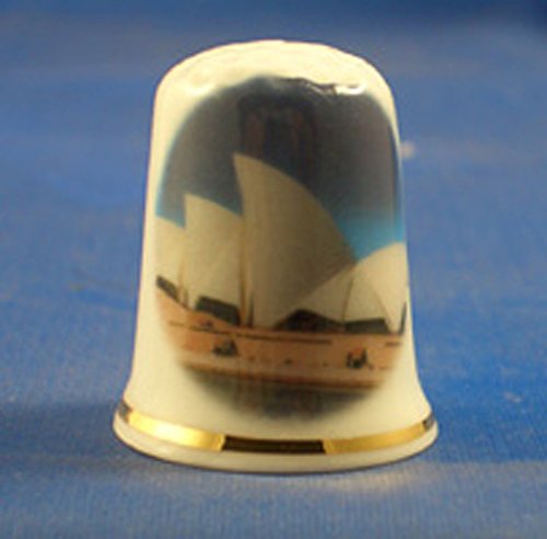 Porcelain China Collectable Thimble - Sydney Opera House with Free Gift Box