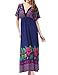 WenVen Womens Summer Plus Size V Neck Backless Casual Long Dress