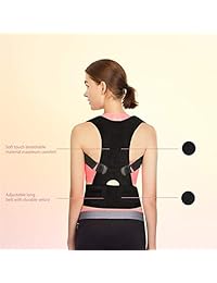Asonway Corrector de postura de espalda   transpirable de neopreno en la parte superior de la espalda, correa ajustable lumbar para el hombro, para aliviar el dolor de espalda, mejorar la postura para hombres y mujeres