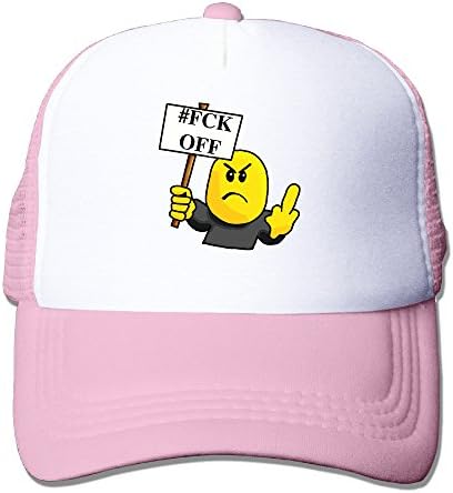 Fashion Fuck Off Bearman Cartoon Trucker Hat Unisex Pink