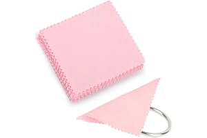 JFFX 30 Pcs Jewelry Cleaning Cloth, Pink Polishing Clean Cloth Individually Wrapped for Sterling Silver Gold Platinum Brass, 3.15 x 3.15 inches