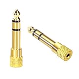VCE 2-Pack 6.35mm 1/4 inch to 3.5mm 1/8 inch Male to Female Stereo Jack Adapter