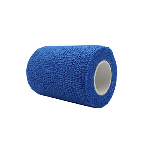COMOmed Self Adherent Cohesive Bandage Latex FDA Approved 3"x5 Yards First Aid Ace Bandages Stretch Sport Athletic Wrap Vet Tape for Wrist Ankle Sprain and Swelling,Blue(12 rolls)