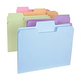 Smead SuperTab File Folder, Oversized 1/3-Cut Tab, Letter Size, Assorted Colors,100 per Box (11961)