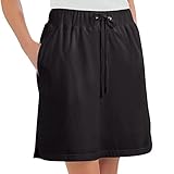 Women's Drawstring Knit Pull-on Skort with Elastic Waist, Black, X-Large