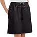Collections Etc Women's Drawstring Knit Pull-on Skort with Elastic Waist, Black, X-Large