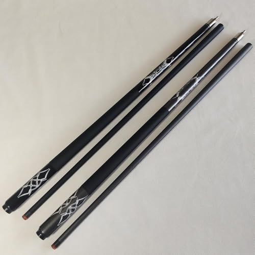Billiard Cue Stick 9-ball 8-ball 1/2 Split Carbon Fiber Pool Cue 13MM Tip | Straightness,sweat-absorbent Grip, Stainless Steel Joint, Explosion-Proof,144cm 560g, with freebies tips chalks gloves glue