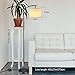 Ambimall Modern LED Floor Lamp for Living Room, Standing Lamp Arc Pole Light with Hanging Lamp Shade, Minimalist Bedside Floor Lamp for Bedroom (Without Bulb)