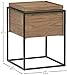 Amazon Brand – Rivet Axel Lid Storage Wood and Metal Side End Table Nightstand, Walnut