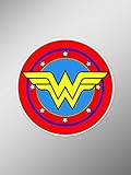 Retro Wonder Woman Symbol Vinyl Decals Stickers ( Two Pack ) | Cars Trucks Vans Walls Laptops Cups | Printed | 2-4 inch Decals | KCD991