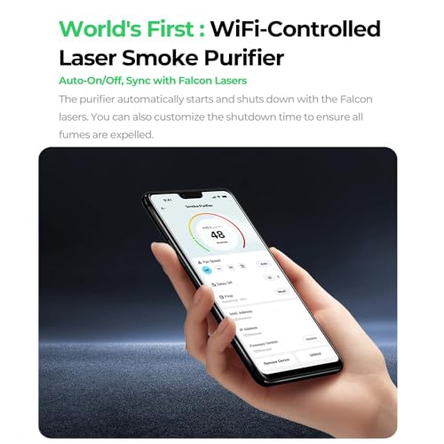 Creality Falcon AP1 Smoke Cleaner for Falcon A1/Falcon A1 Pro, Smart Laser Engraving Air Purifier with 360° Airflow, Suction Power 250m³/h, Real Time Display