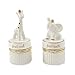 Mud Pie Giraffe & Elephant Ceramic Tooth and Curl Set, White/Gold