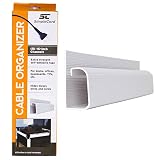 J Channel Desk Cable Organizer by SimpleCord - 5 White Raceway Channels - Cord Cover Management Kit for Desks, Offices, and Kitchens