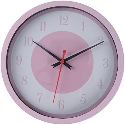 DNCLK large Non - Ticking &amp; Silent Pink Home Wall Clock, 10 Inch Modern Outdoor Clock Contemporary