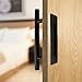 Orgerphy Black 12 Inch Round Sliding Barn Door Pull Handle Set | Black Heavy Duty Solid Steel Gate Handle | for Barn Door Gates Garages Sheds