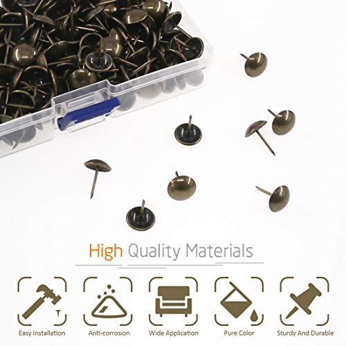 Rustark 250Pcs 5/8'' [16×20mm] Antique Upholstery Decorative