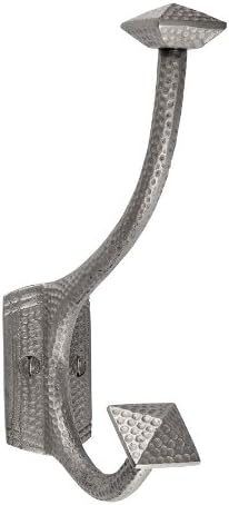CF129SN Solid Cast Copper Robe and Coat Hook with Pyramid Motif, Satin Nickel