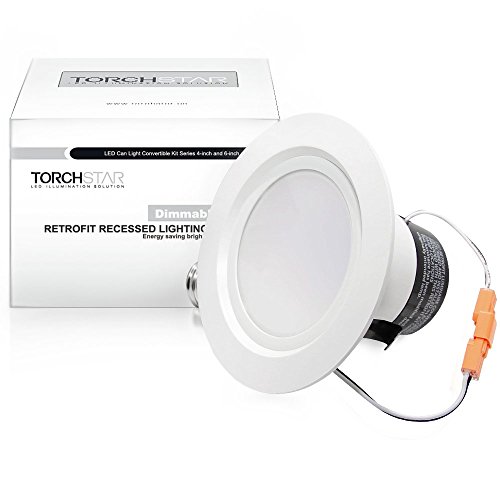 TORCHSTAR 4 inch Dimmable Recessed LED Downlight with Baffle Trim, 10W (65W Equiv.), CRI 90, ETL Listed, 2700K Soft White, 700lm, LED Retrofit Lighting Fixture, 5 Years Warranty - Thumbnail 3