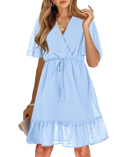 KIRUNDO Swiss Dot Ruffle Mini Dress