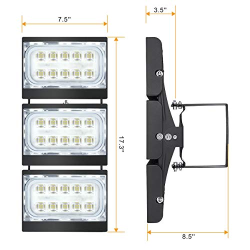 LED Flood Light Outdoor, STASUN 150W 13500lm LED Security Lights with 330°Wide Lighting Area, 6000K Daylight, OSRAM LED Chips, Adjustable Heads, Waterproof, Great for Yard, Street, Parking Lot