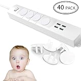 Esonstyle 40 Pack Outlet Plug Covers Clear Child Proof Electrical Protector Safety Caps ABS Environmentally Friendly Resin Material