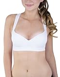 Junior's Racerback Push up Padded Thick Strap Bras Multiple Colors (Small, White)