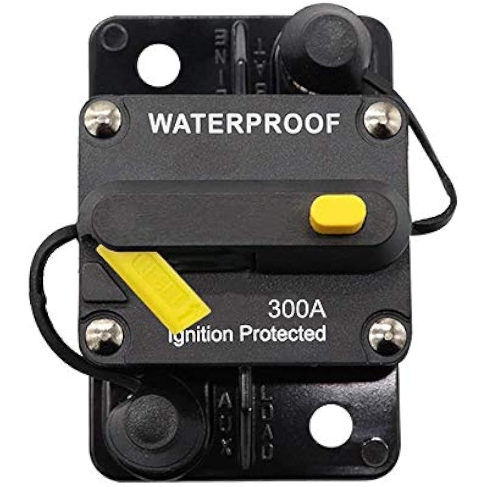 WOHHOM 300 Amp Circuit Breaker DC 12V -48V Waterproof 30A-300A Manual