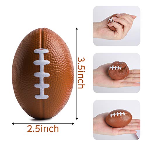 Grobro7 Super Bowl Football Mini Sports Balls Rugby Stress Relieve Balls-6 Pack/Set Squeeze Foam Toy Football Themed Party Supplies Party Favor for Anxiety Relief