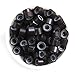1000 Silicone Micro Link Rings 5mm Lined Beads Deadlocks for Hair Extensions Tool (#3 Dark Brown)