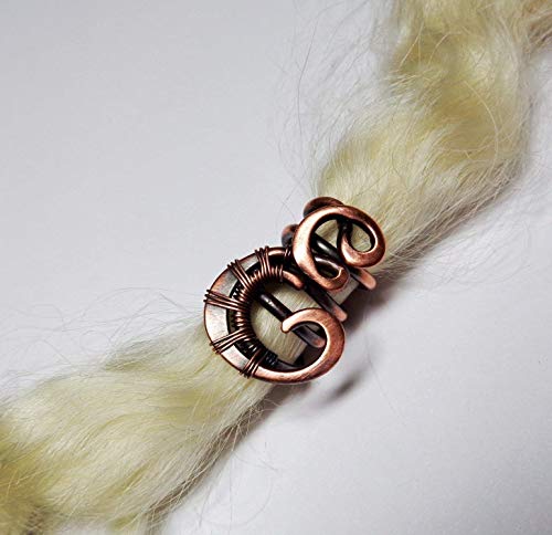 Initial Dread Bead with Letter E - Copper Loc Jewelry for Dreads or Braids - Memory Gift, Monogram Dreadlock Accessory - Thumbnail 3