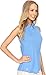 adidas Golf Women's Essentials Heather Sleeveless Polo Shirt, Lucky Blue, Large