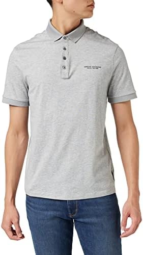 Armani Exchange A|X Men's Milano/NY Logo Jersey Polo, Grey (Bros