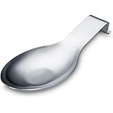 Matte Silver Spoon Rest, Stainless Steel Spoon Holder for Stove Top, kitchen utensils Holder for Ladles, Tongs, Spatula, Stove Spoon Holder, Pot Lid Holder, Dishwasher Safe (1PC-9.5 Inch)